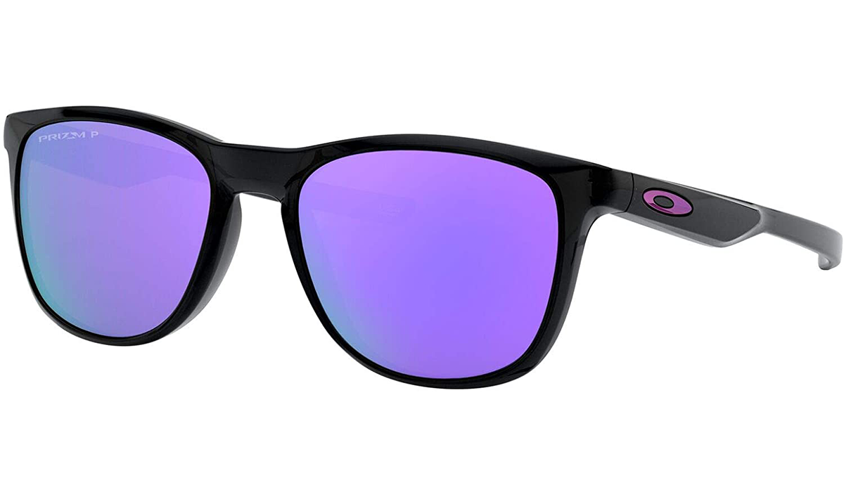 Oakley purple sunglasses with black frame.