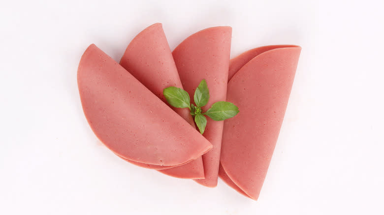 Slices of pink deli meat