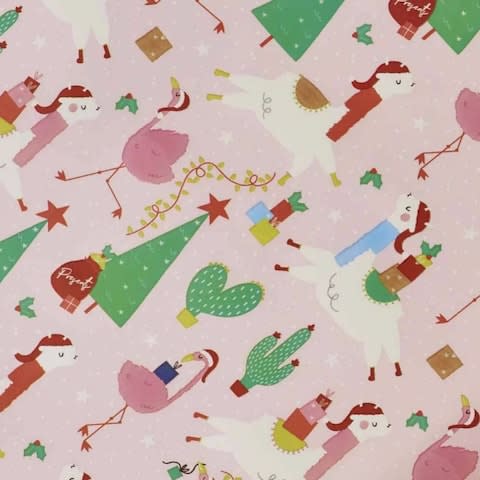 Wilko Festive Fiesta Llamas Christmas Wrapping Paper  - Credit: Wilko