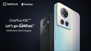 GaNFast™ ICs ultra-fast-charge 1-30% in only 3 minutes for new OnePlus 10R/ACE 5G SUPERVOOC Endurance Edition Smartphone
