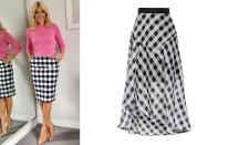 <p>‘This Morning’ presenter Holly Willoughby causes a frenzy with almost everything that she wears. Her Hobbs <a rel="nofollow noopener" href="https://www.johnlewis.com/coast-riki-gingham-skirt-black-white/p3218452#media-overlay_show" target="_blank" data-ylk="slk:gingham;elm:context_link;itc:0;sec:content-canvas" class="link ">gingham</a> skirt worn in May was no different, resulting in the print becoming a must-have in any woman’s wardrobe this summer.<br><i>[Photo: Instagram/John Lewis]</i> </p>