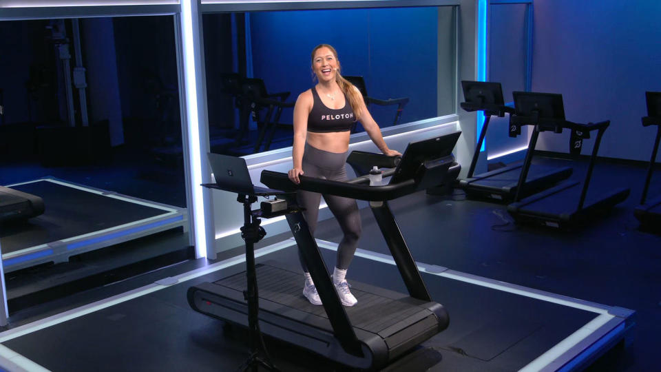 Emma Lovewell on a treadmill (Courtesy Peloton)