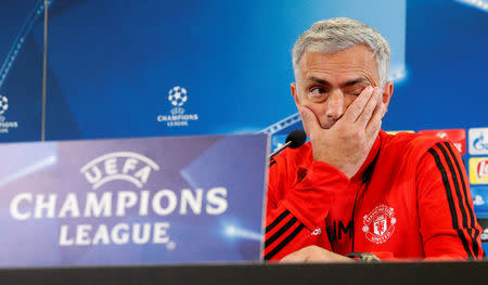 Soccer Football - Manchester United Press Conference - Moscow, Russia - September 26, 2017 Manchester United manager Jose Mourinho during the press conference REUTERS/Maxim Shemetov