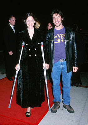 Carrie Anne Moss and her dude at the Beverly Hills premiere of Miramax Films' Chocolat