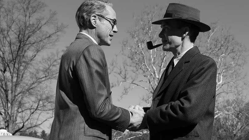 Robert Downey Jr. and Cillian Murphy in Oppenheimer