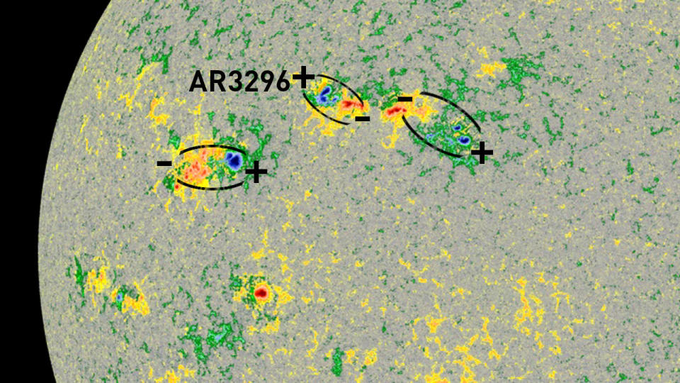 AR3296 reversed-polarity sunspot - SDO magnetogram