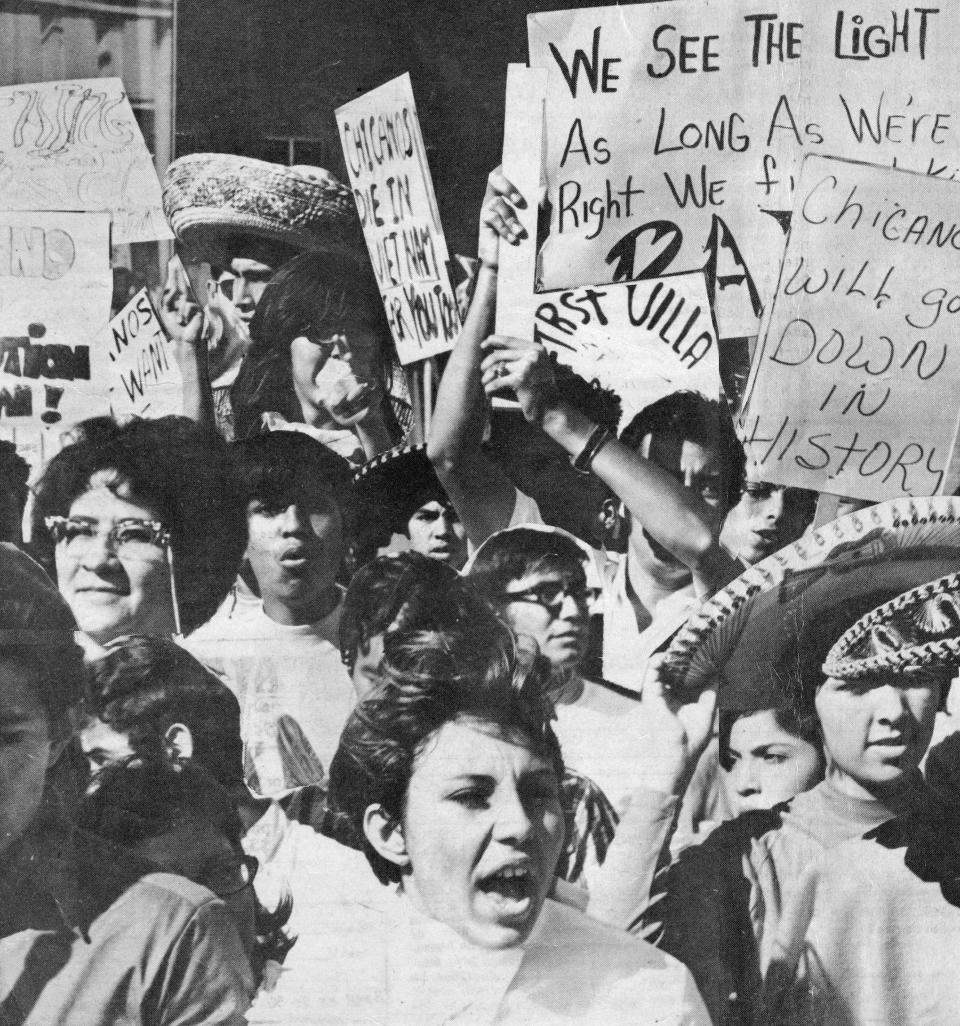 In 1969, about 300 students, mostly Mexican Americans, held a walkout in Abilene, Texas to demand the ability to speak Spanish at school without fear of suspension and equal opportunity to participate in sports.