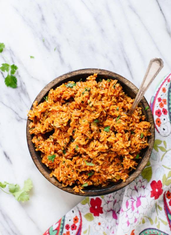 <p>Cookie and Kate</p><p>Healthy Mexican rice that tastes amazing! This recipe is made with brown rice, which is perfectly fluffy after baking in the oven.</p><p><strong>Get the recipe: <a href="https://cookieandkate.com/mexican-brown-rice-recipe/" rel="nofollow noopener" target="_blank" data-ylk="slk:Mexican Brown Rice;elm:context_link;itc:0;sec:content-canvas" class="link rapid-noclick-resp">Mexican Brown Rice</a></strong></p>