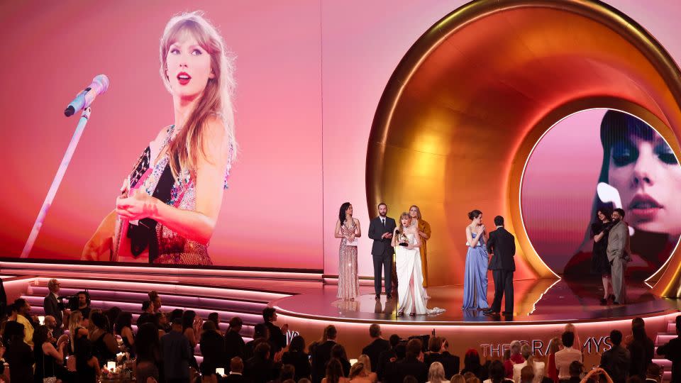 Taylor Swift at the 2024 Grammy Awards in Los Angeles. - Christopher Polk/Billboard/Getty Images