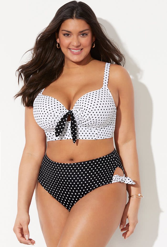 Confidante Dotted Bra Sized Underwire Bikini. Image via Swimsuits for All.