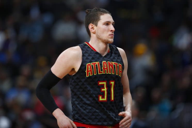 Mike Muscala has played four seasons with the Hawks. (AP)