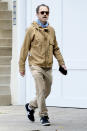 <p><i>Sneaky Pete </i>actor Giovanni Ribisi takes a walk in L.A. on Tuesday in a monochrome, all-khaki look. </p>