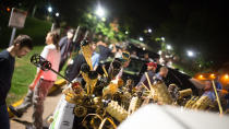 <p>Neo-Nazis, Alt-Right, and White Supremacists take part the night before the ‘Unite the Right’ rally in Charlottesville, Va. White supremacists march with tiki torchs through the University of Virginia campus, Aug. 11, 2017. (Photo: Zach D. Roberts/NurPhoto via Getty Images) </p>