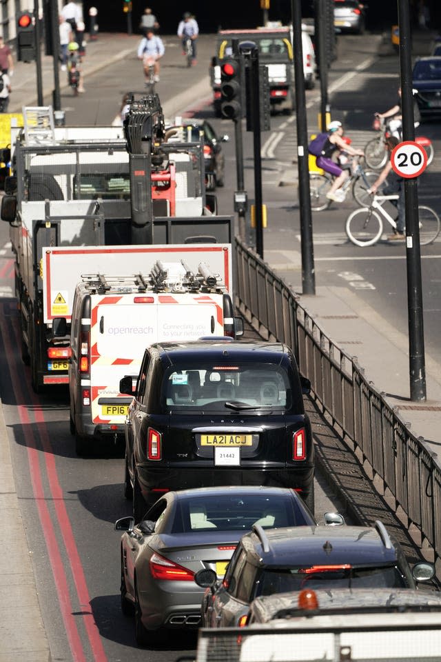 Traffic on the A3211 in London