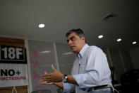 Emilio Grateron, national head of activism of Popular Will (Voluntad Popular) party, speaks during an interview with Reuters in Caracas, Venezuela March 13, 2017. REUTERS/Marco Bello