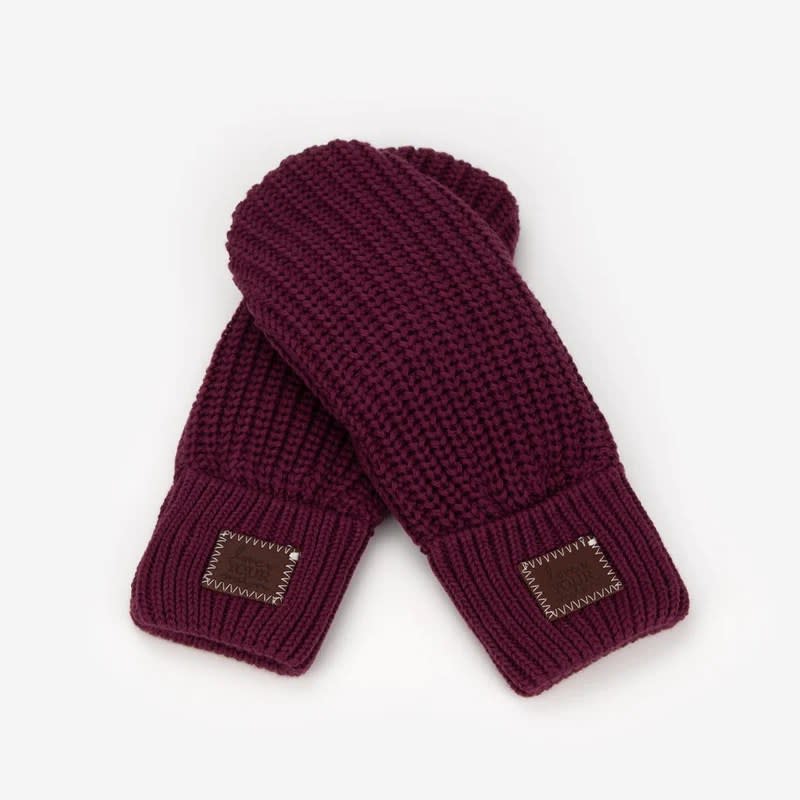 burgundy mittens