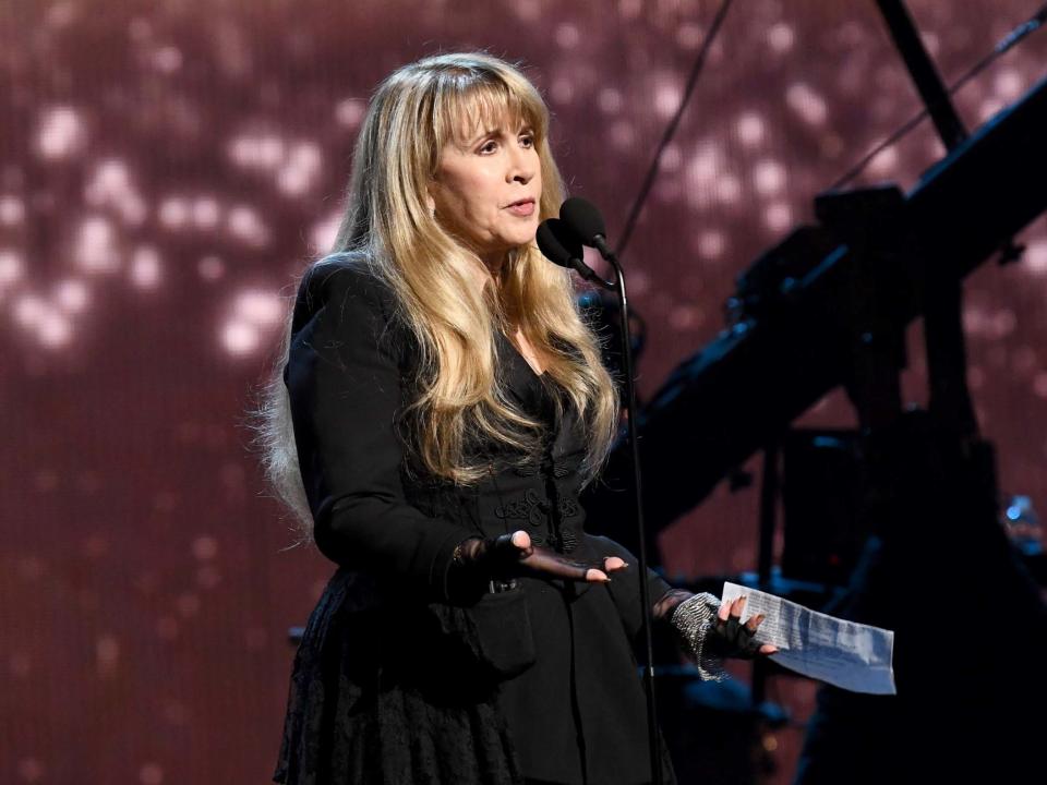 Nicks performing in 2019 at her Rock & Roll Hall Of Fame induction ceremony: Getty Images