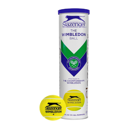 can of Slazenger Wimbeldon tennis balls against white background