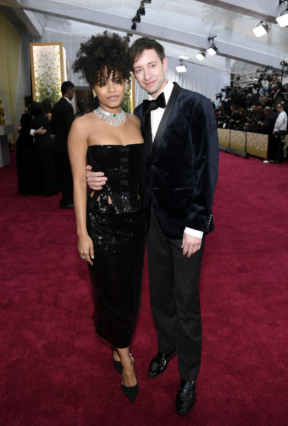 HOLLYWOOD, CALIFORNIA - FEBRUARY 09: (L-R) Zazie Beetz and David Rysdahl attend the 92nd Annual Academy Awards at Hollywood and Highland on February 09, 2020 in Hollywood, California. (Photo by Kevork Djansezian/Getty Images)