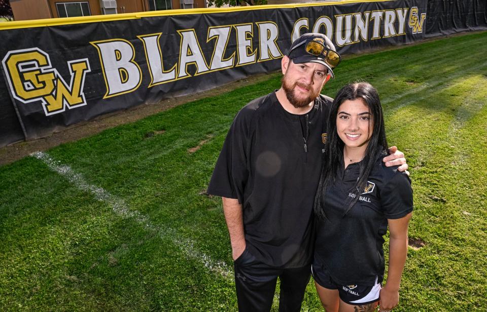 Golden West head softball coach Eli Carter and his daughter/assistant Alexus Carter.