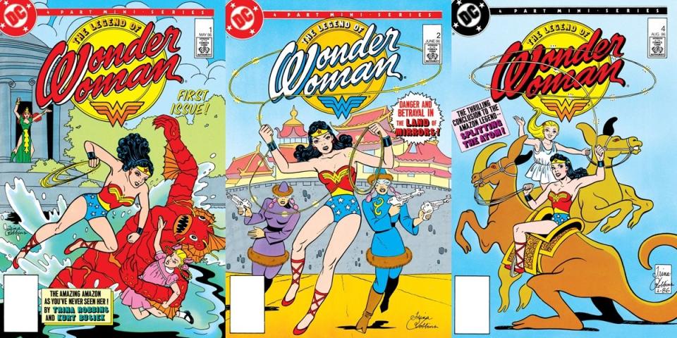 Trina Robbins' covers for the 1986 mini-series The Legend of Wonder Woman