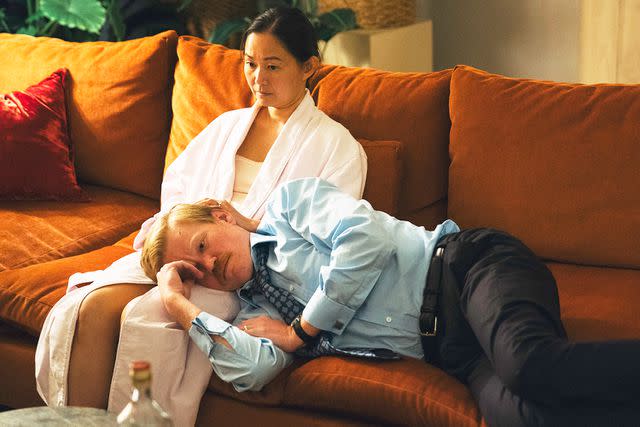 <p>Atsushi Nishijima/Searchlight Pictures</p> Hong Chau (left) and Jesse Plemons in 'Kinds of Kindness'