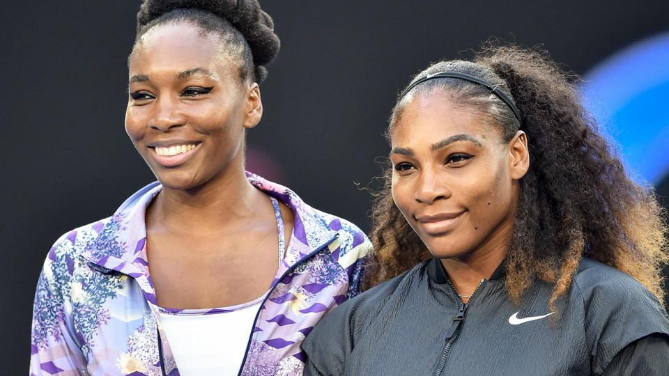 Venus and Serena Williams, pictured here at the Australian Open in 2017. 