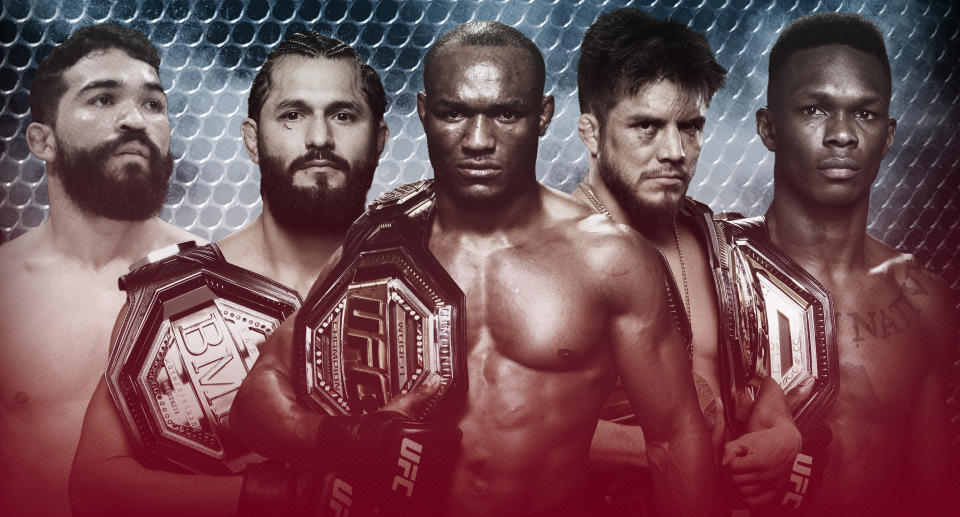 Patricio Freire, Jorge Masvidal, Kamaru Usman, Henry Cejudo and Israel Adesanya top Yahoo Sports' list of 2019's best MMA fighters.