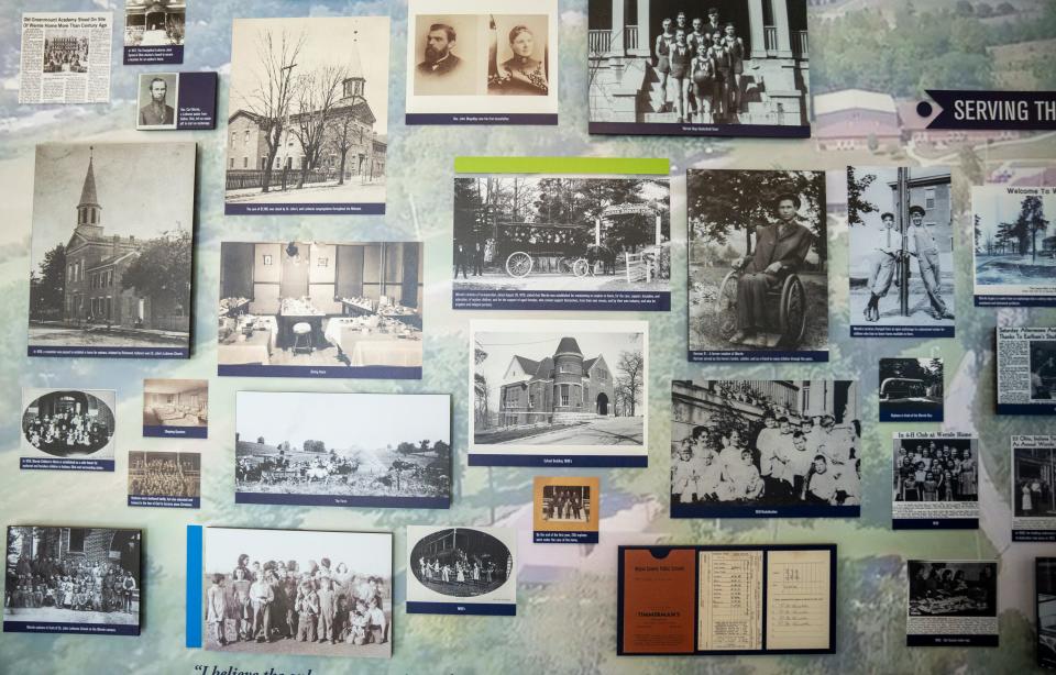 Wernle Youth & Family Treatment has helped children for 145 years. Historic images cover a wall of the facility's administration building in Richmond.