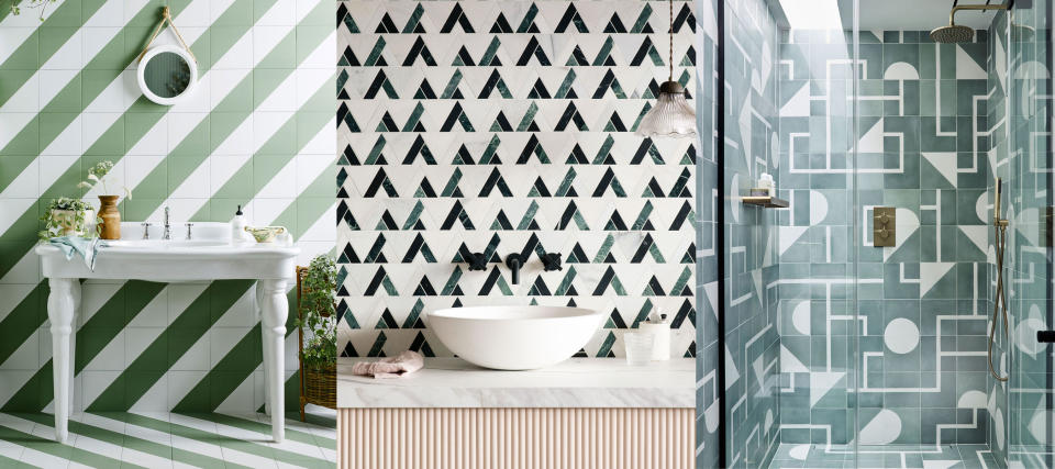 <p> The best bathroom tile ideas come in a seemingly endless array of materials, finishes and price points, which means there are bathroom tile designs for everyone, whatever your style.  </p> <p> Bathroom tiles have an important role to play in the room's design – and not just because they provide a practical solution to keeping walls and floors protected from soap and splashes. Choose from neutral large format tiles that can be used to create a simple backdrop to a focal point bathtub or vanity or opt for something more vibrantly patterned or colorful to make a style statement, or combine the two. </p> <p> The latest bathroom ideas encourage individualization – the choice is yours. There are so many tile options that allow you to express your personality, introducing just as much style to the bathroom as you might in any other room of the house.  </p> <p> Much like paint effects, the bathroom tiles you choose can alter the look of a room, with both bathroom wall tiles and those for floors making it feel bigger than it actually is or adding visual interest to a dull space.  </p> <p> Unlike paint though, re-tiling a bathroom can be costly and a hassle you won't want to have to repeat often, so it's important to choose a design that you won't tire of too soon and will last you for years to come.  </p>