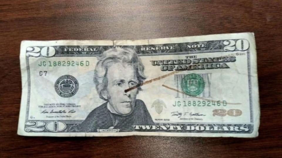 When the lunch lady marked the bill with a counterfeit pen it turned out to be fake, the boy's parents said. (Photo: <a href="https://www.wsbtv.com/news/local/henry-county/unjust-punishment-boy-suspended-for-unwittingly-using-counterfeit-money-in-lunch-line/905598610" target="_blank">WSB-TV</a>)
