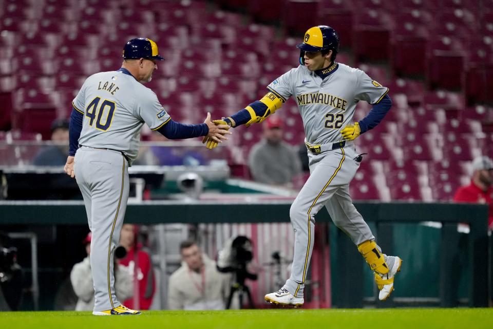 Christian Yelich was hitting .333 with five home runs and 11 runs batted in to go along with an OPS of 1.166 before being injured.