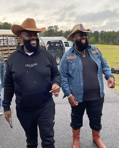 Rick Ross and Darius Burton on the farm