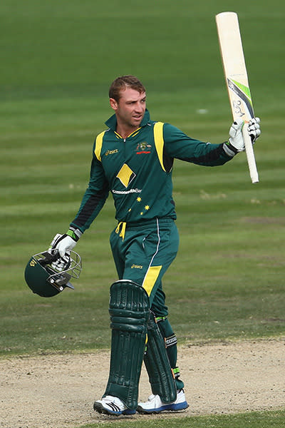 In 2013, Hughes became the first Australian to notch a century on debut in a one-day international, smashing 112 runs off 129 balls against Sri Lanka at the MCG.