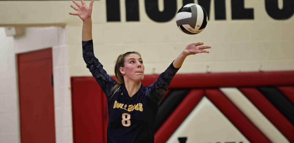 St. Ursula senior Luca Fickell, playing in the regional final against Ursuline Academy, signed Wednesday to play volleyball for Indiana University.