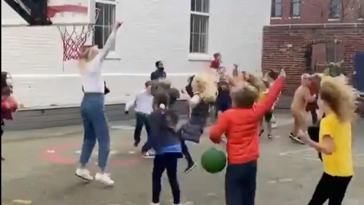 What's better than a half-court, game-winning shot? A half-court, treat-winning shot!