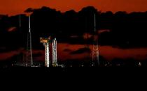 NASA's Lucy spacecraft, atop a United Launch Alliance Atlas 5 rocket, stands at Pad-41 at Cape Canaveral Space Force Station