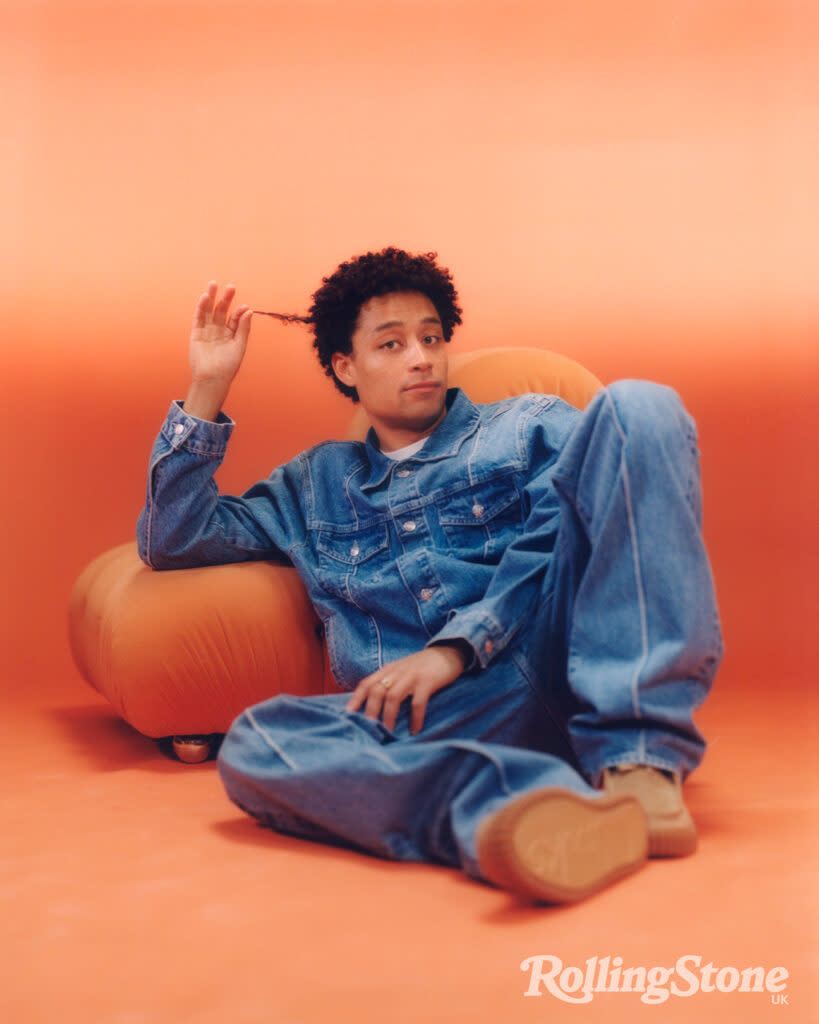 Loyle wears denim jacket and jeans both by Corteiz Rules the World, t-shirt by Pro-Club at Blacksmiths, 1858 Geosphere 0 Oxygen The 8000 42mm watch by Montblanc, ring by Pawnshop, Torhill hi boots by Clarks. (Picture: Michelle Helena Janssen)