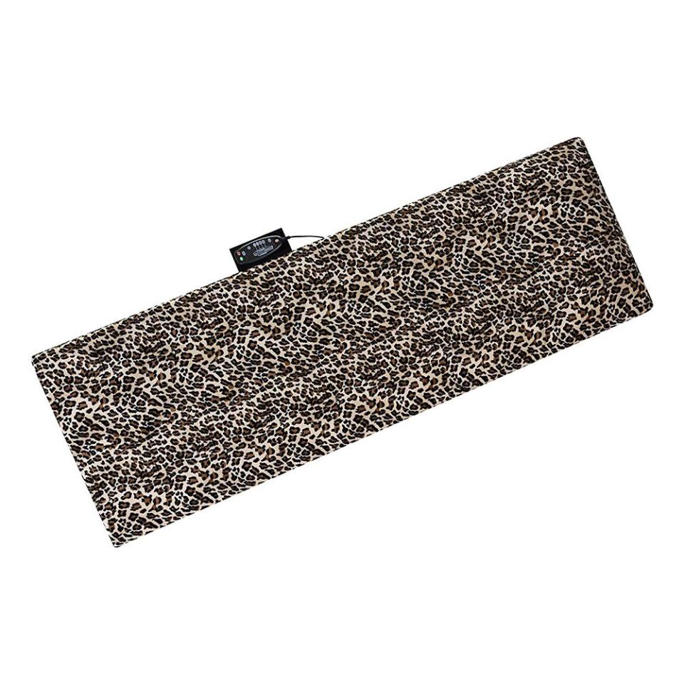 Relaxzen 10-Motor Massage Plush Leopard Mat with Lumbar Heat