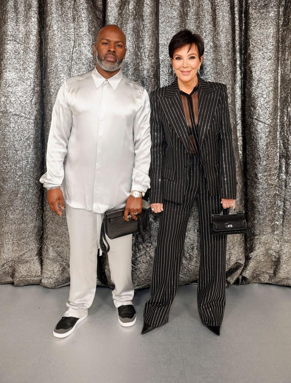 beverly hills, california november 25 editorial use only exclusive coverage l r corey gamble and kris jenner attend the world premiere of renaissance a film by beyonceacute at samuel goldwyn theater on november 25, 2023 in beverly hills, california photo by emma mcintyrewireimage for parkwood