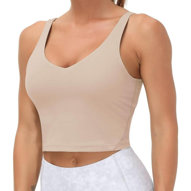 HIIT Racer Sports Bra, Beige