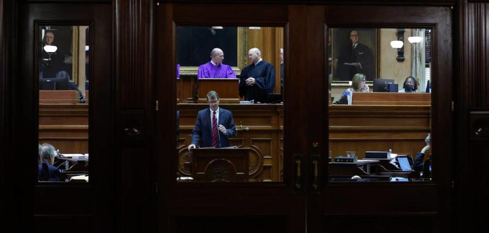 Sen. Richard Cash, R-Anderson speaks on Wednesday April 26, 2023 in the South Carolina State House.