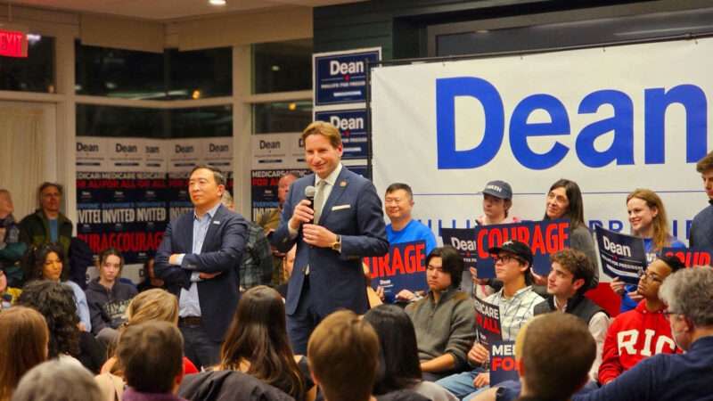 Congressman Dean Phillips campaigning in New Hampshire