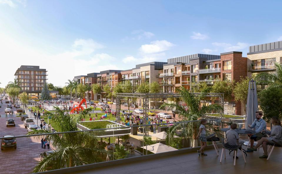 Rendering of the planned mixed-use development Tuttle Royale in Royal Palm Beach at the southwest corner of State Road 7 and Southern Boulevard.