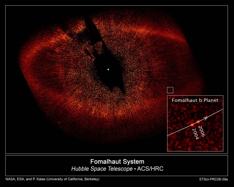 exoplanet small red dot moves around its star