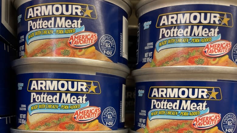 Stacks of Armour potted meat