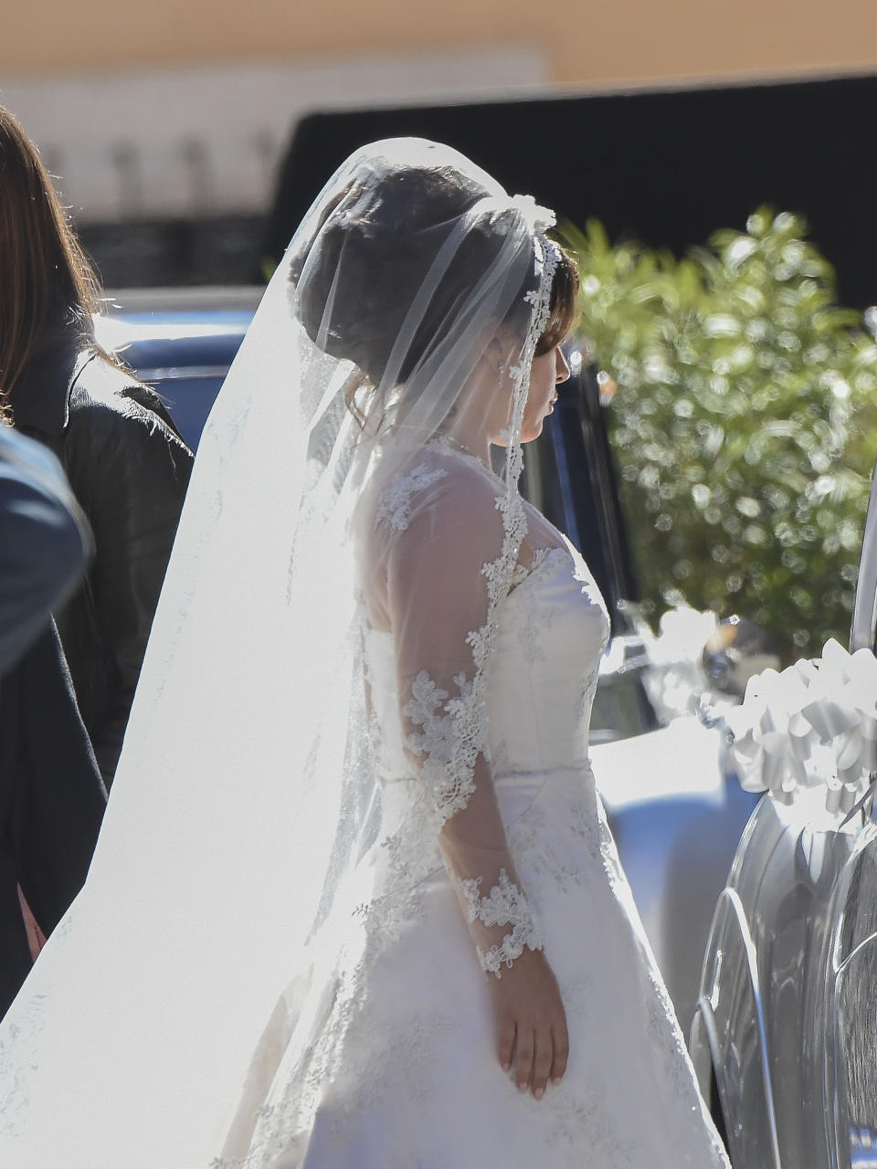 Lady Gaga in wedding dress for 