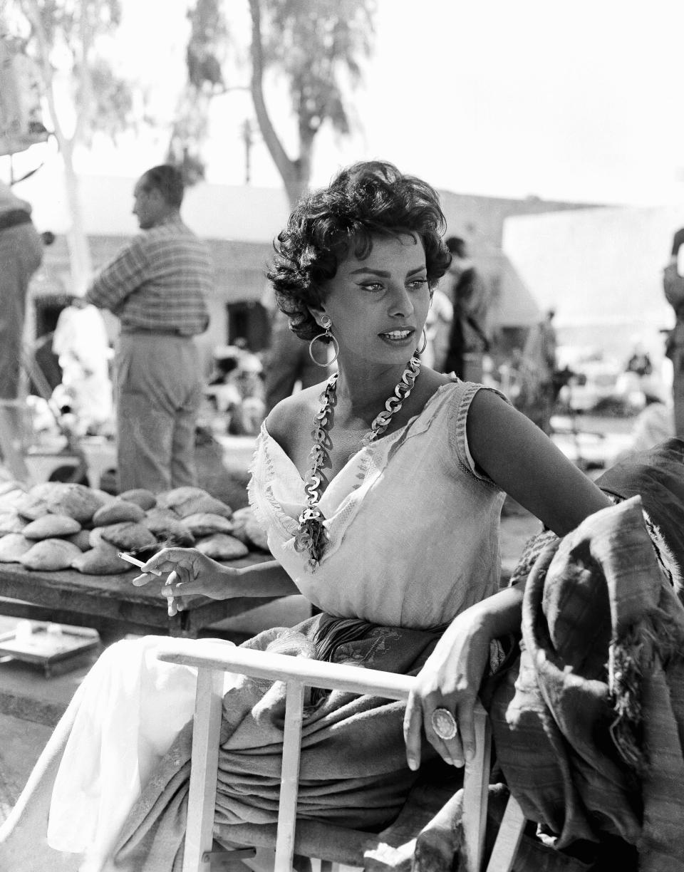 Sophia Loren en el set de rodaje (AP)