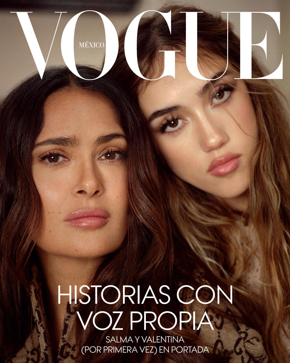 Valentina looks exactly like her mother in the Vogue Mexico and Latin America cover shoot. (Nico Bustos for Vogue Mexico and Latin America)