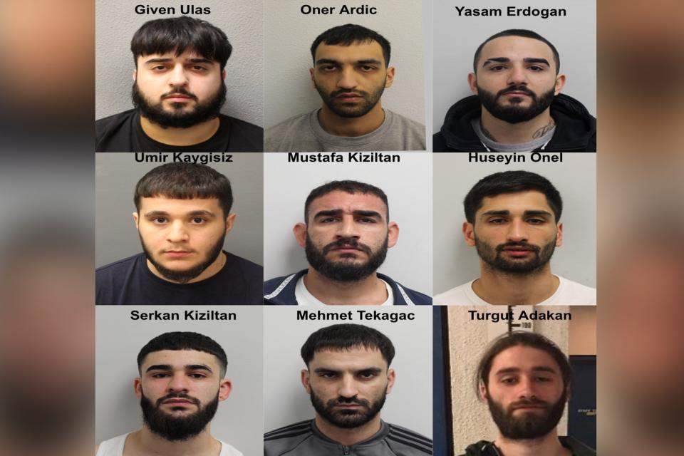 The nine men were sentenced at Wood Green Crown Court on Thursday (Metropolitan Police)